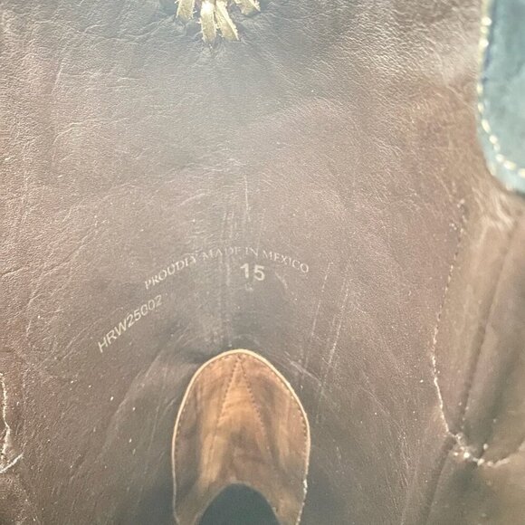 Lane RODEO HOUSTON Mens Cowboy Boots Size 15B Brown Leather Western Blunt Toe - Picture 9 of 11